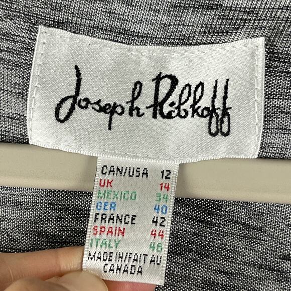 Joseph Ribkoff Tunic Top Womens 12 Gray Slinky Layered V Neck Stretchy Jersey - Picture 6 of 15